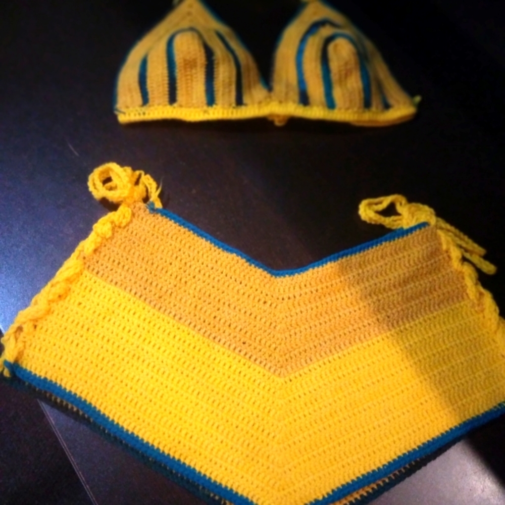 Jamaican Flag Crochet Bikini Set
